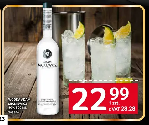 Wódka Adam Mickiewicz 40% promocja w Selgros