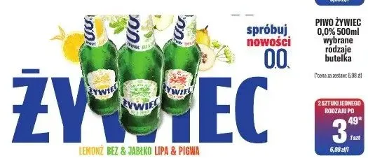 Piwo Żywiec 0,0% 500ml wybrane rodzaje butelka promocja w Tomi Markt