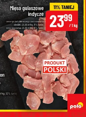Mięso gulaszowe indycze promocja w POLOmarket