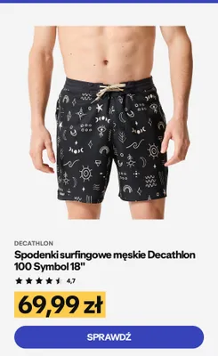 Spodenki surfingowe męskie Decathlon 100 Symbol 18" promocja w Decathlon