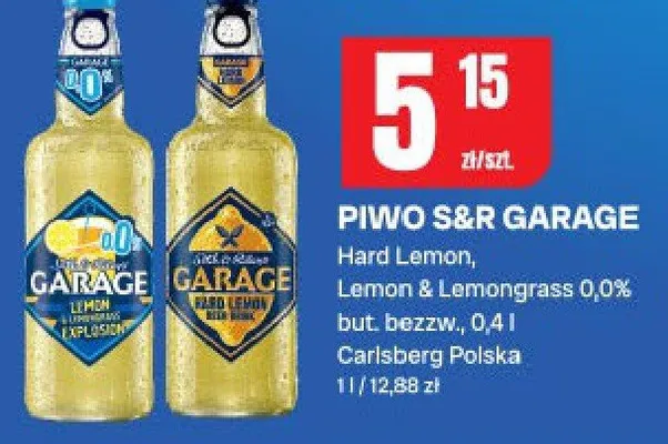Piwo S&R Garage: Hard Lemon, Lemon & Lemongrass 0,0% promocja w Chorten