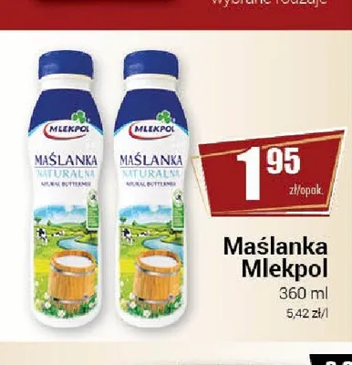 Maślanka naturalna Mlekpol promocja w Premium Nasz Sklep