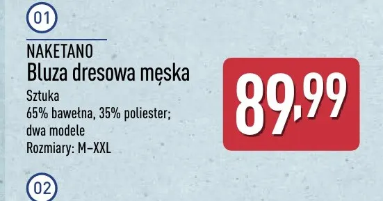 Bluza dresowa męska Naketano promocja w Aldi