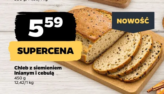 Chleb z siemieniem lnianym i cebulą promocja w Netto