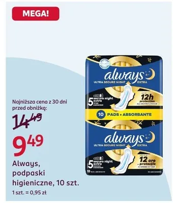 Podpaski higieniczne promocja w Rossmann
