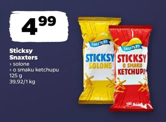 Sticksy > solone > o smaku ketchupu promocja w Netto