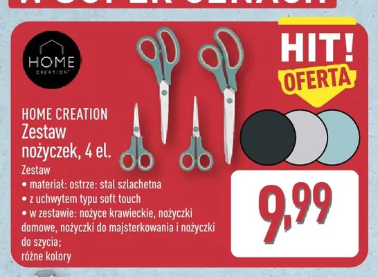 Zestaw nożyczek Home Creation 4 el. promocja w Aldi