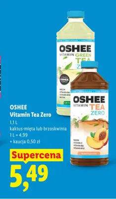 Napój Vitamin Tea Zero kaktus-mięta Oshee promocja w Lidl