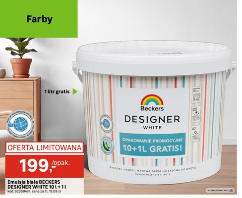 Emulsja biała Beckers Designer White promocja w Leroy Merlin
