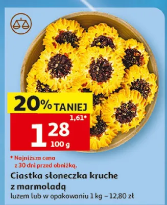 Ciastka słoneczka kruche z marmoladą promocja w Auchan