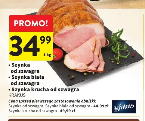 Szynka biała od szwagra Krakus promocja w Intermarche
