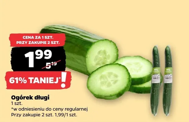 Ogórek długi promocja w Netto