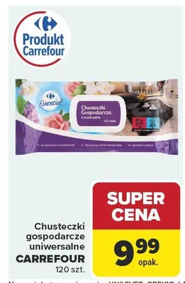 Chusteczki gospodarcze uniwersalne Carrefour Essential promocja w Carrefour