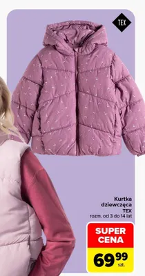 Kurtka dziewczęca TEX promocja w Carrefour