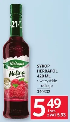 Syrop Herbapol 420ml wszystkie rodzaje promocja w Selgros