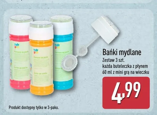 Bańki mydlane 3-pak 60ml promocja w Aldi
