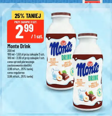 Napój Monte Drink Zott promocja w POLOmarket