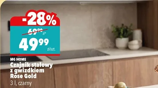 Czajnik stalowy z gwizdkiem Rose Gold promocja w Biedronka