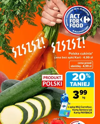 Cukinia polska promocja w Carrefour