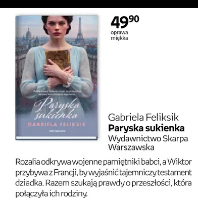 Książka Paryska sukienka Gabriela Feliksik promocja w Empik