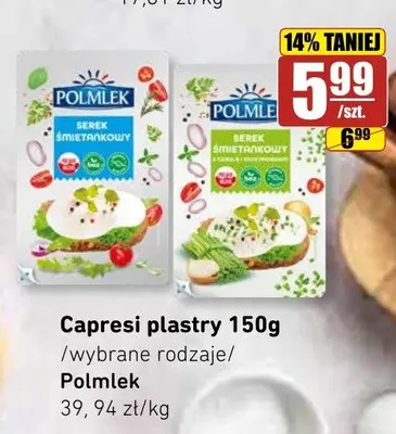 Serek Capresi śmietankowy z ziołami plastry Polmlek promocja w API Market