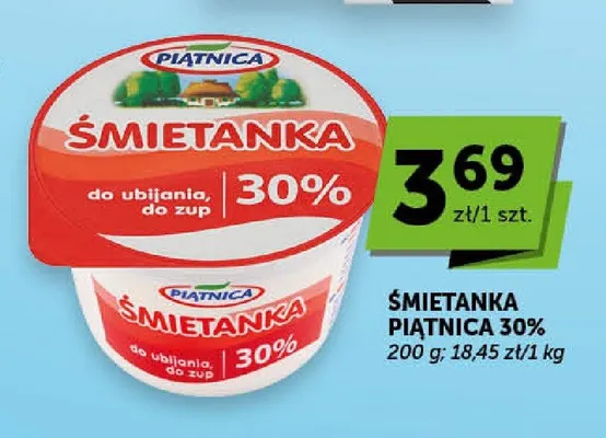 Śmietanka Piątnica 30% promocja w Euro Sklep