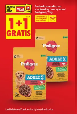 Sucha karma dla psa z wołowiną i warzywami Pedigree promocja w Biedronka