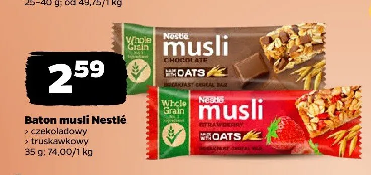 Baton musli truskawkowy Nestlé promocja w Netto