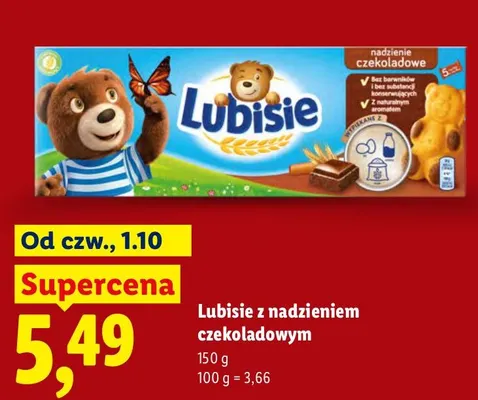 Ciastka Lubisie z nadzieniem czekoladowym promocja w Lidl