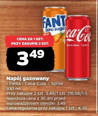 Napój gazowany Coca-Cola, Sprite promocja w Netto
