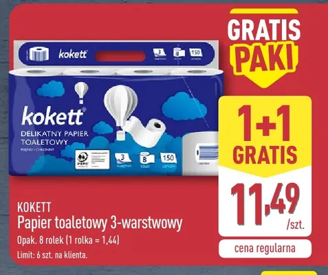 Papier toaletowy 3-warstwowy Kokett promocja w Aldi