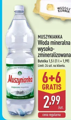 Woda mineralna wysoko zmineralizowana promocja w Aldi