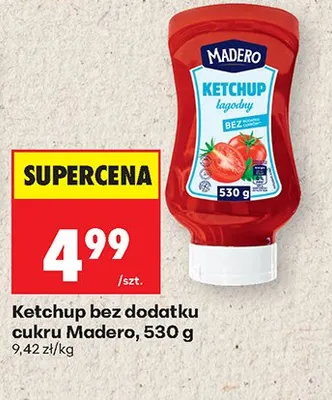 Ketchup łagodny bez dodatku cukru Madero promocja w Biedronka