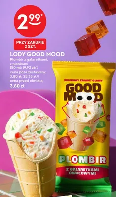 Lody Plombir z galaretkami z piankami Good Mood promocja w Żabka