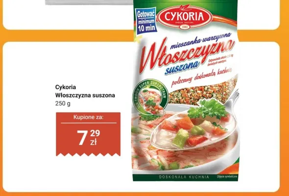 Włoszczyzna suszona Cykoria promocja w Dino
