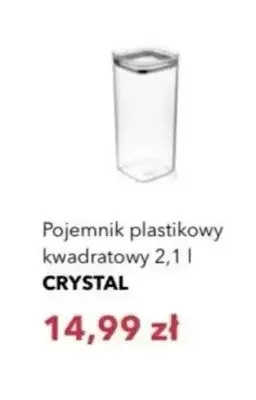 Pojemnik plastikowy kwadratowy 2,1 l Crystal promocja w Nela