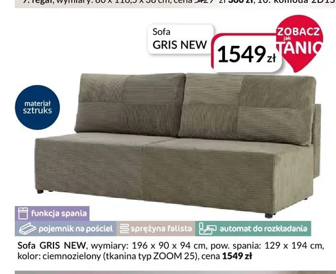Sofa Gris New promocja w Salony Agata