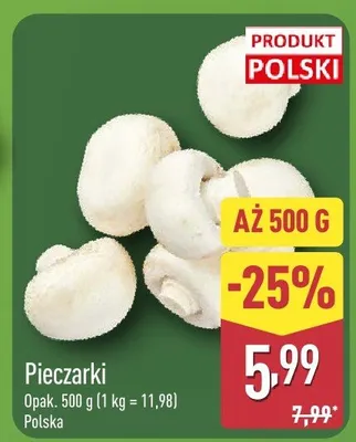 Pieczarki promocja w Aldi