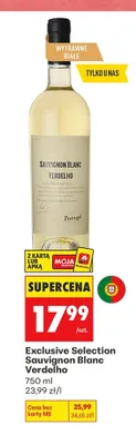 Wino białe wytrawne Exclusive Selection Sauvignon Blanc Verdelho promocja w Biedronka