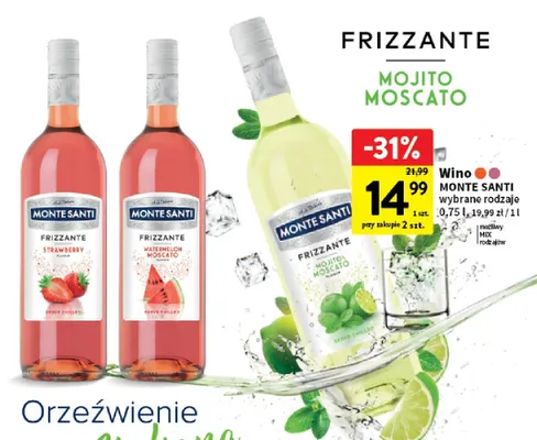 Wino Monte Santi Frizzante wybrane rodzaje promocja w Intermarche