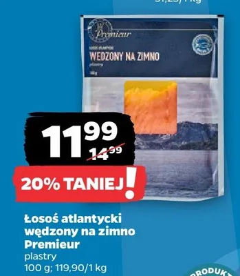Łosoś atlantycki wędzony na zimno plastry promocja w Netto