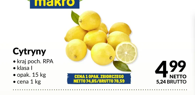 Cytryny promocja w Makro