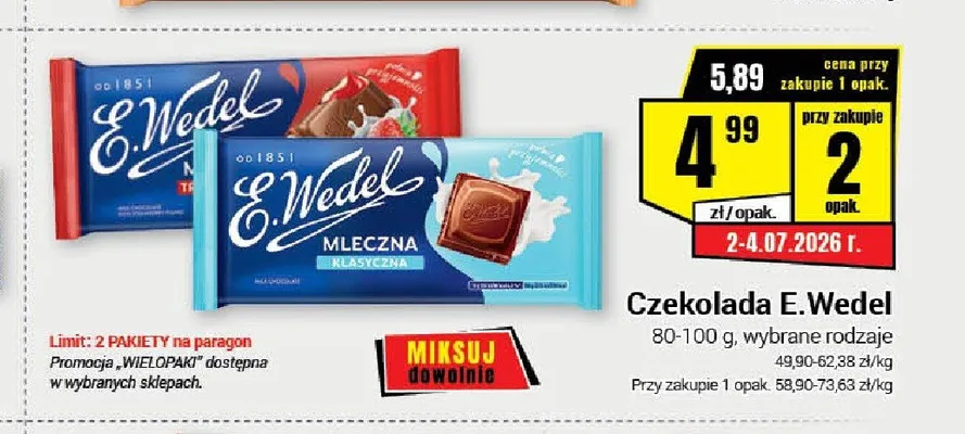 Czekolada E.Wedel promocja w Premium Nasz Sklep