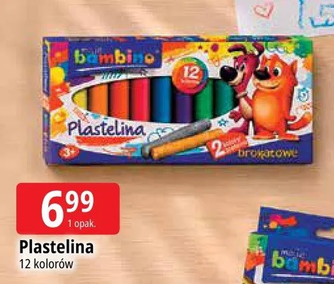 Plastelina Bambino 12 kolorów promocja w Leclerc