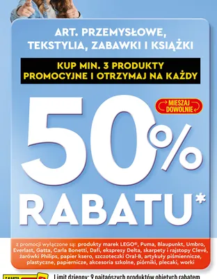 Art. przemysłowe, tekstylia, zabawki i książki promocja w Biedronka