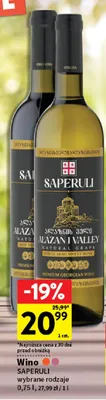 Wino czerwone Saperuli Alazani Valley półsłodkie promocja w Intermarche