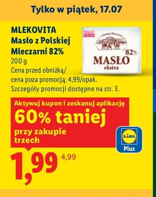 Masło z Polskiej Mleczarni 82% Mlekovita promocja w Lidl