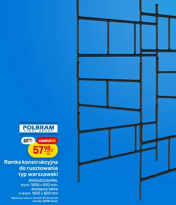 Ramka konstrukcyjna do rusztowania typ warszawski promocja w Castorama