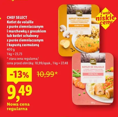 Kotlet schabowy z purée ziemniaczanym i kapustą zasmażaną Chef Select promocja w Lidl