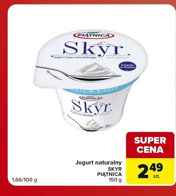 Jogurt naturalny Skyr Piątnica promocja w Carrefour Market